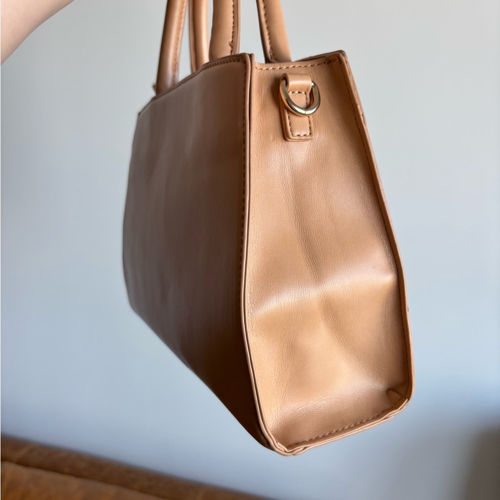 ALDO Camel Tan Leather Structured Satchel - Picture 10 of 16